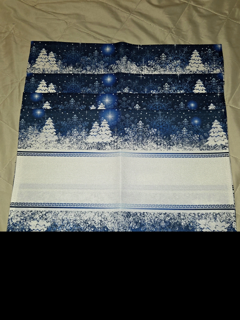 Set Of 4 Winter Forest Blue Pkacemats - Holiday Tree Design